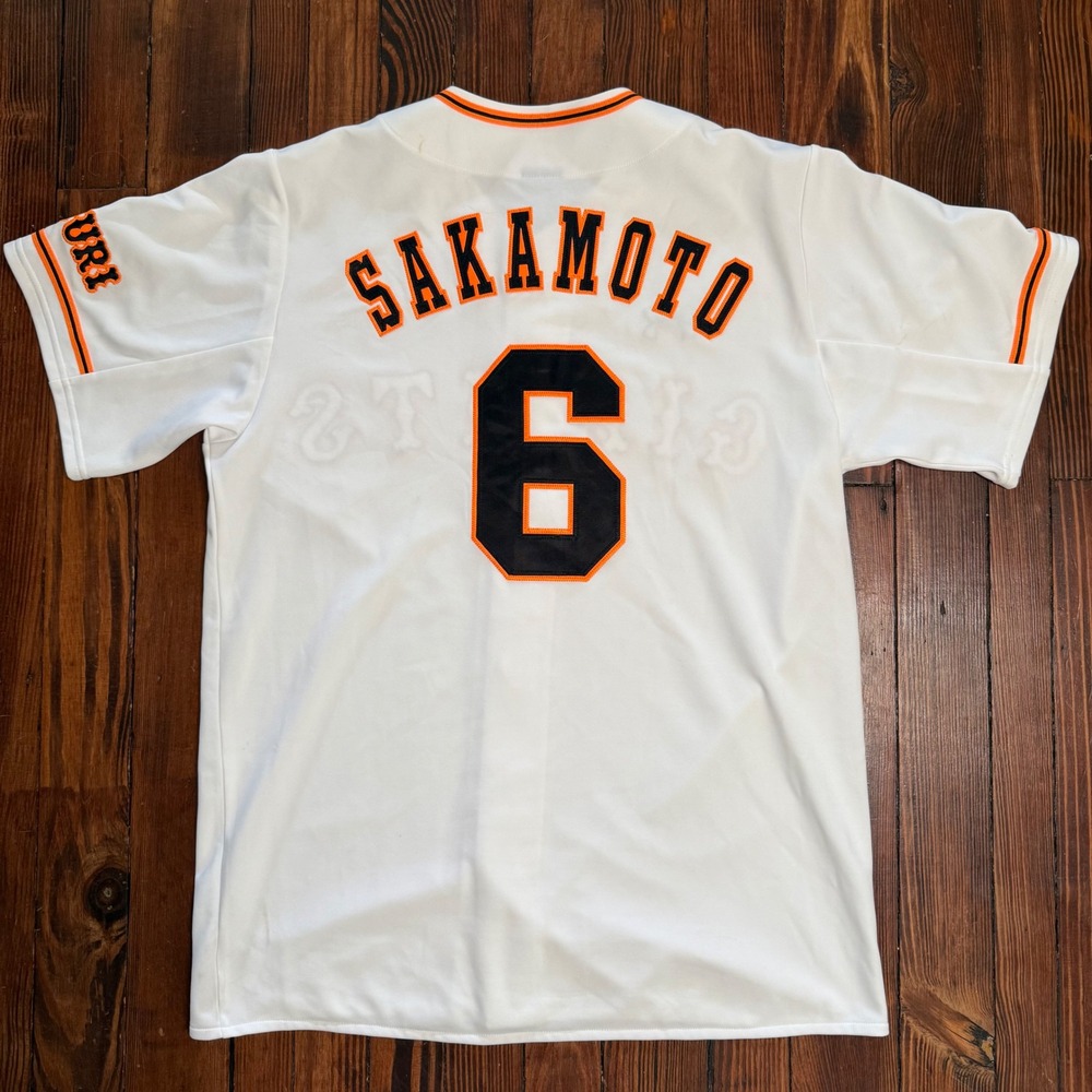 Yomiuri Giants Sakamoto #6 Large Under Armour Baseball Jersey NPB White Orange